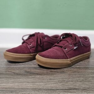 Vans Chukka Low Burgundy and Gum Skate Pro Sneakers‎